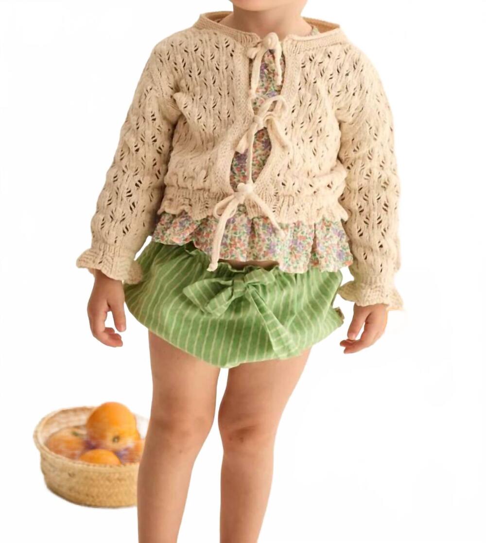 NEW MY LITTLE COZMO girls openwork tricot baby cardigan in ivory